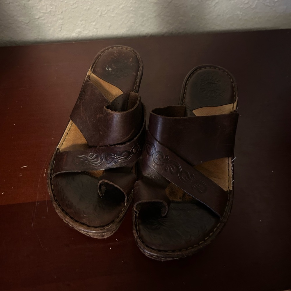 Born brown leather sandals size 7
